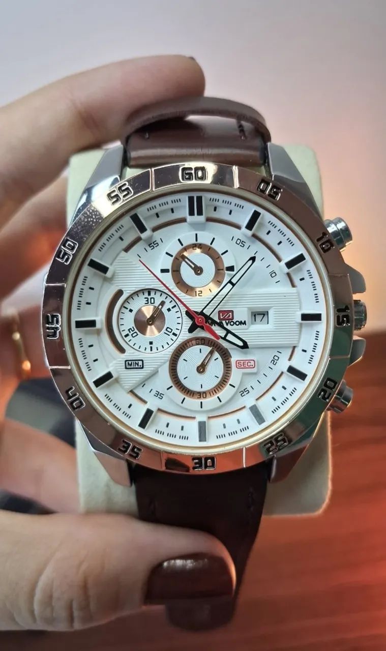 Relógio Masculino Pulseira de Couro  - Foto 5