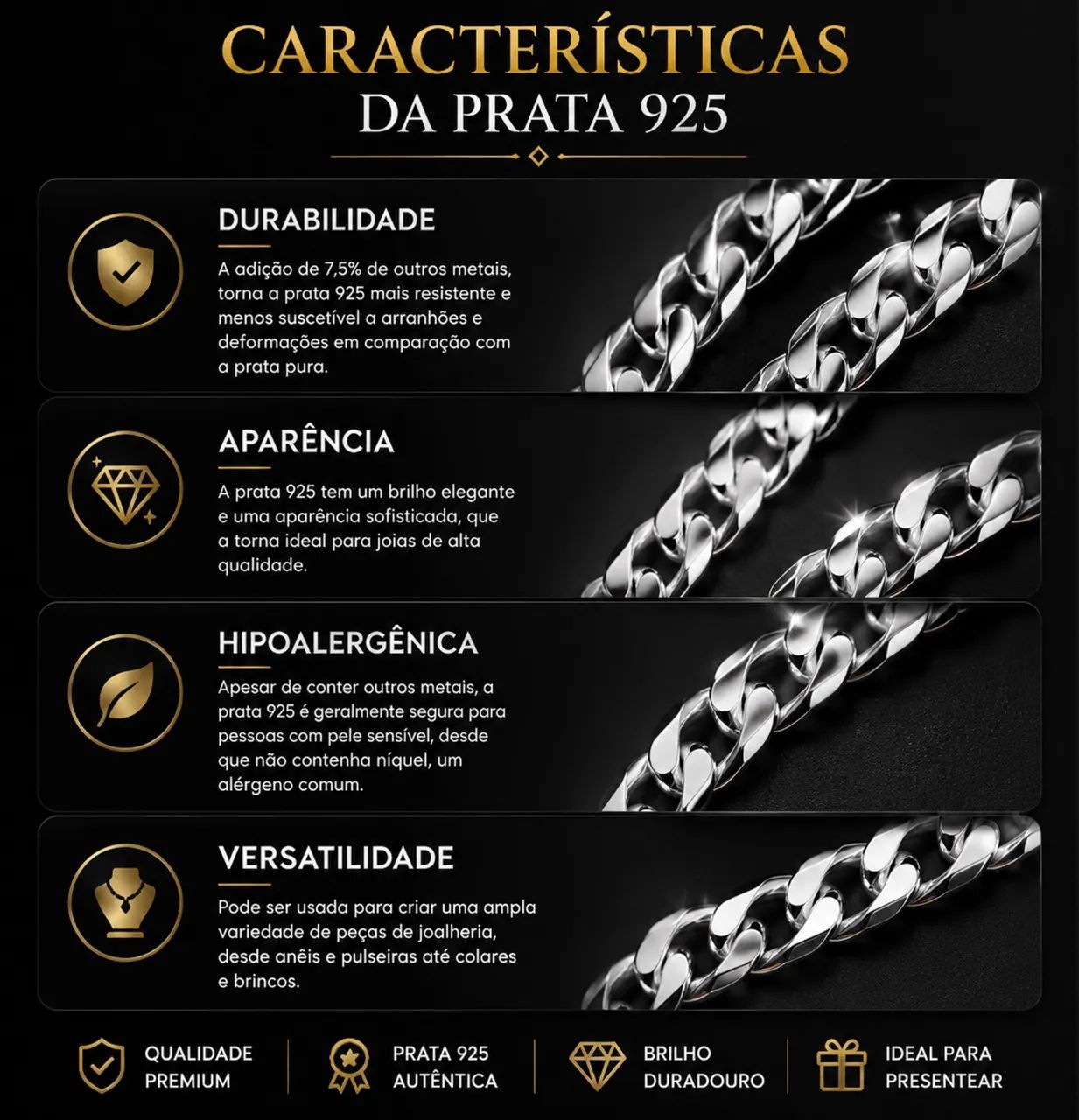 Corrente prata 925 escamada legitima grossa  - Foto 4