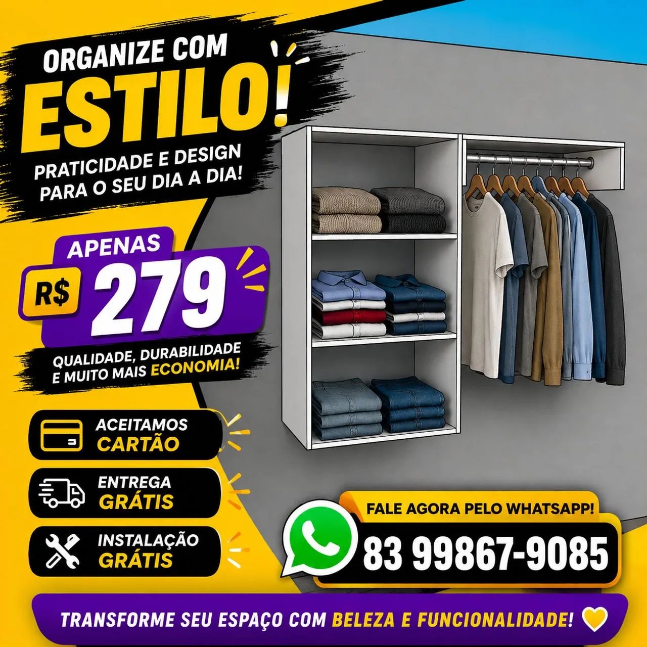 Mini closet suspenso (Pronta entrega)