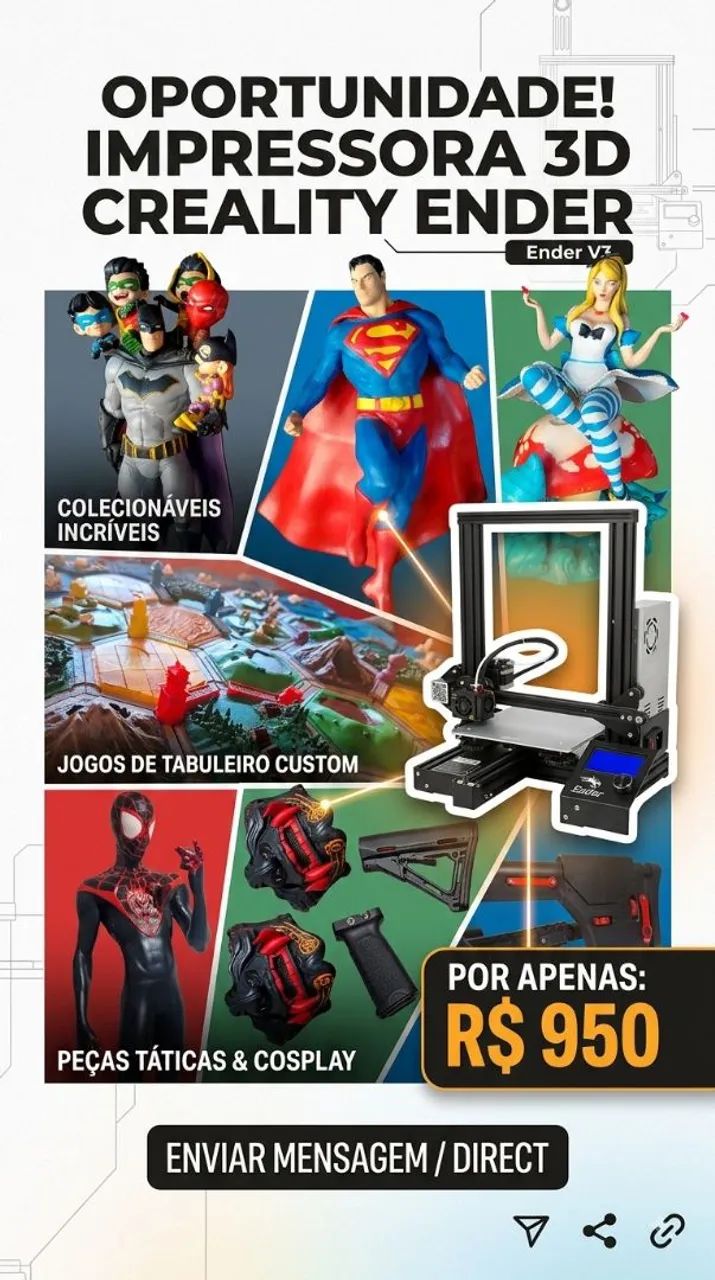 Impressora 3d ender 3. Pouco uso