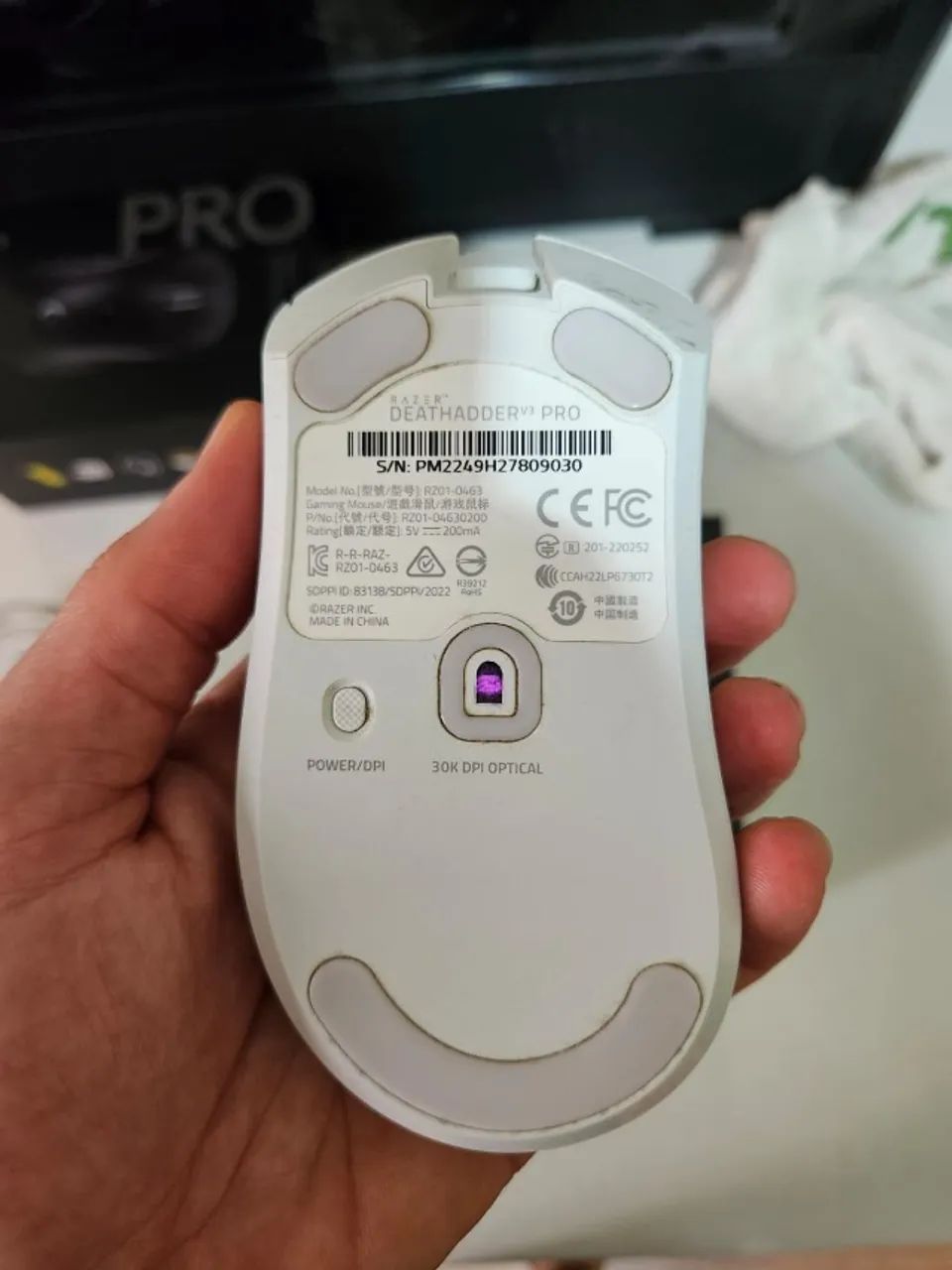Mouse Razer Deathadder v3 Pro sem fio + Dongle Razer Hyperpolling - Foto 3