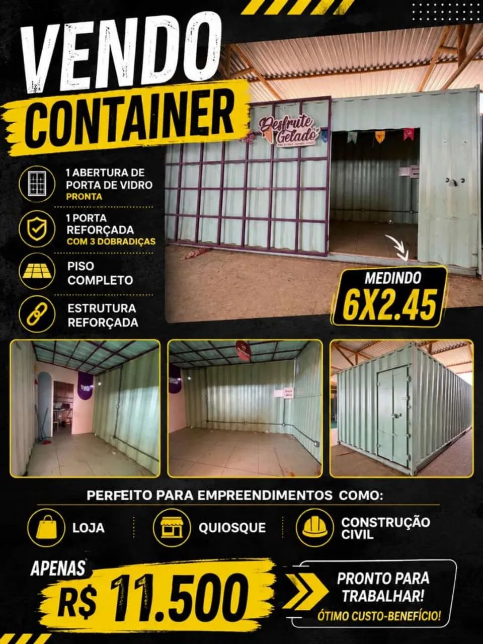 Vende-se contêiner 