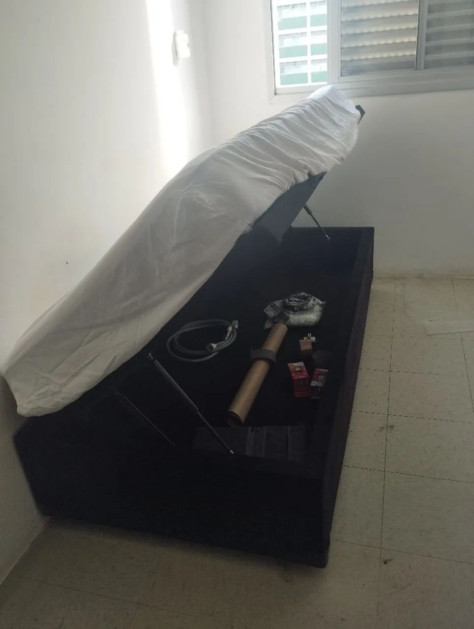 cama box solteiro baú (com colchão) hellen