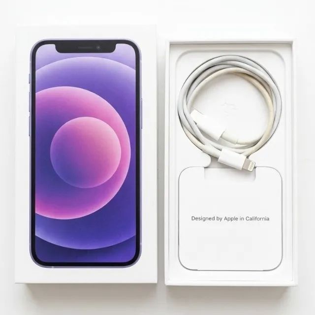 iPhone 12 Mini Lilás 64GB - Caixa + Cabo - Sem Riscos + Capas