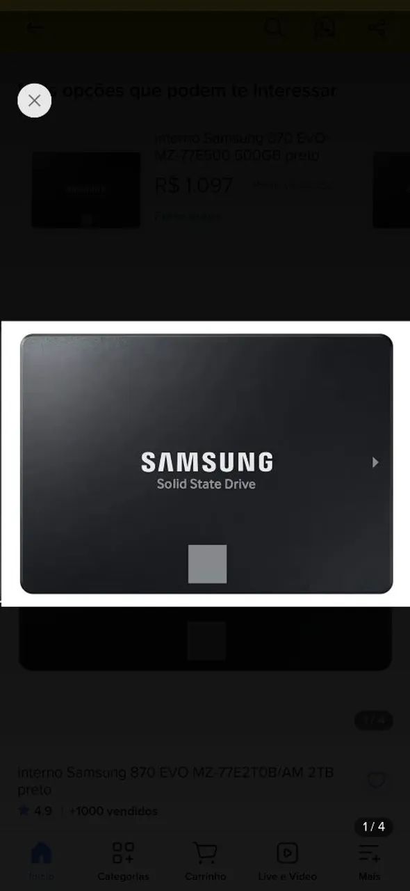 Ssd 2tb sansung evo870 