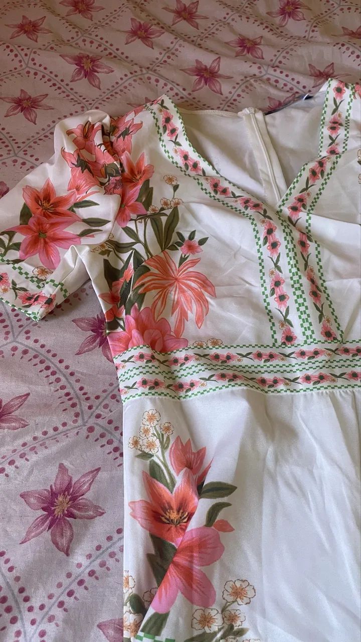 Vestido longo Floral P/PP - Nunca usado - Foto 4