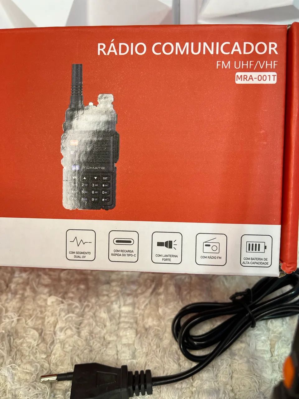 Rádio Comunicador Tomate  MRA-001T UHF/VHF com FM e Lanterna - Foto 3