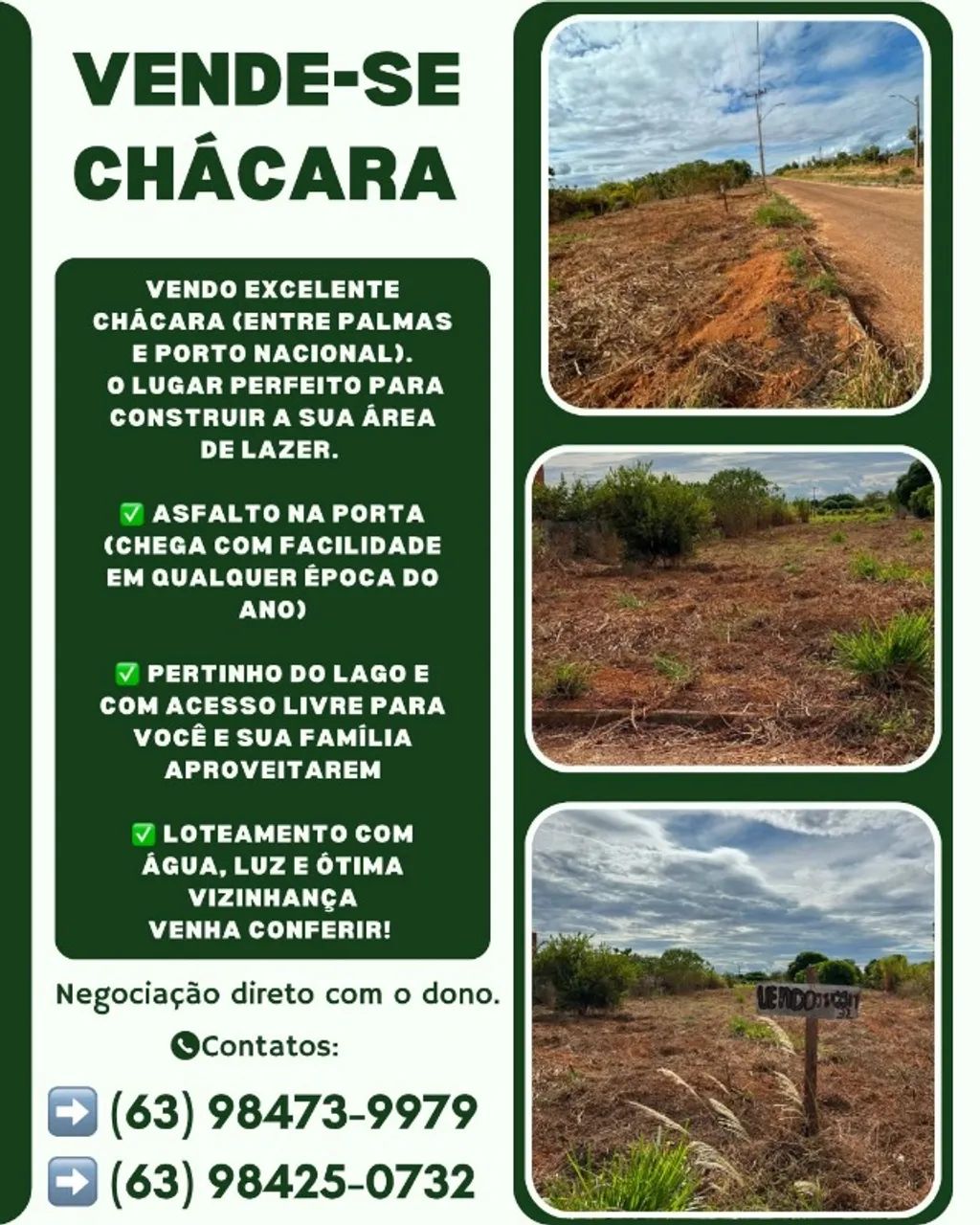 CHÁCARA A VENDA ENTRE PALMAS E PORTO NACIONAL