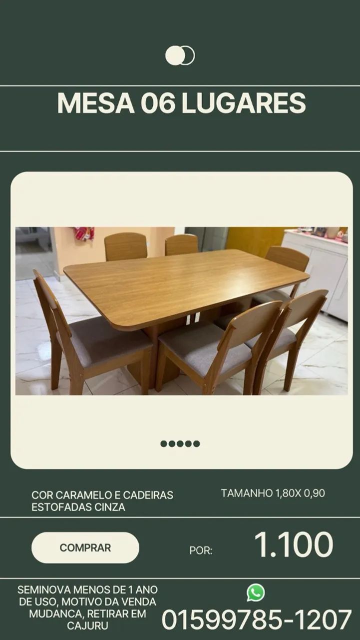Mesa 6 lugares 