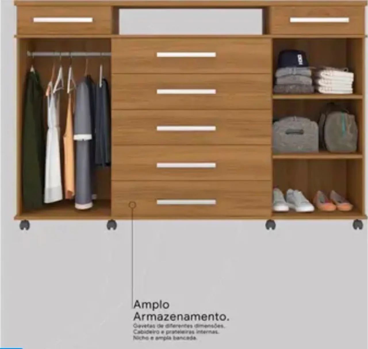 CÔMODA 7 GAVETAS E 2 PORTAS - Foto 5