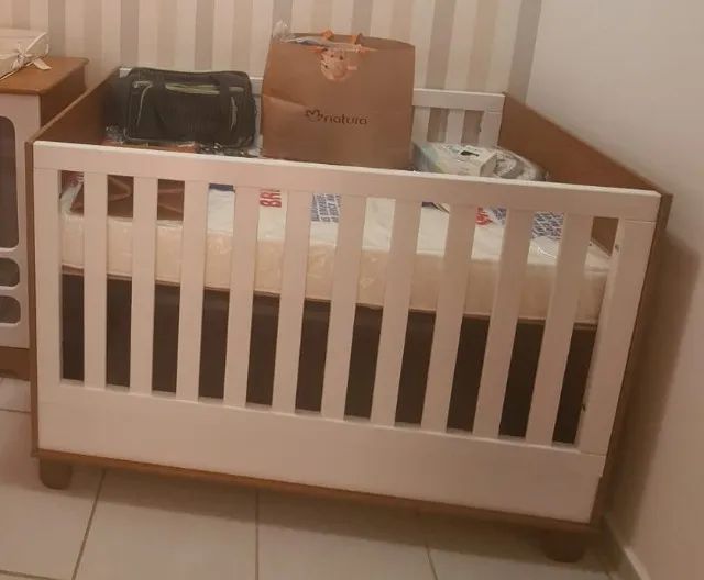 Cama / Berço Infantil MDF com Colchão - Foto 4