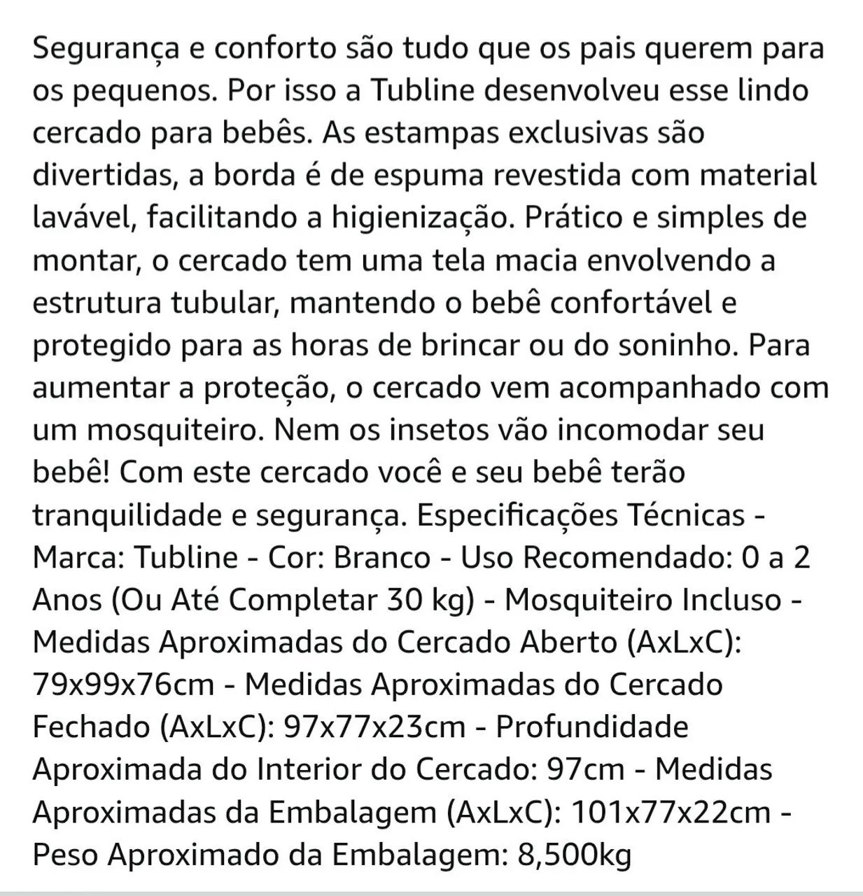 Cercadinho, sem uso, dobrável, suporta 30kg - Foto 3
