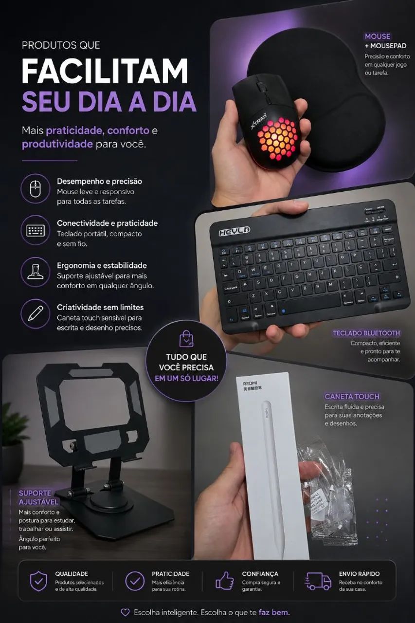 Redmi Pad 2 256GB + Caneta Touch + Capa + Película + Teclado + Mouse - Foto 3