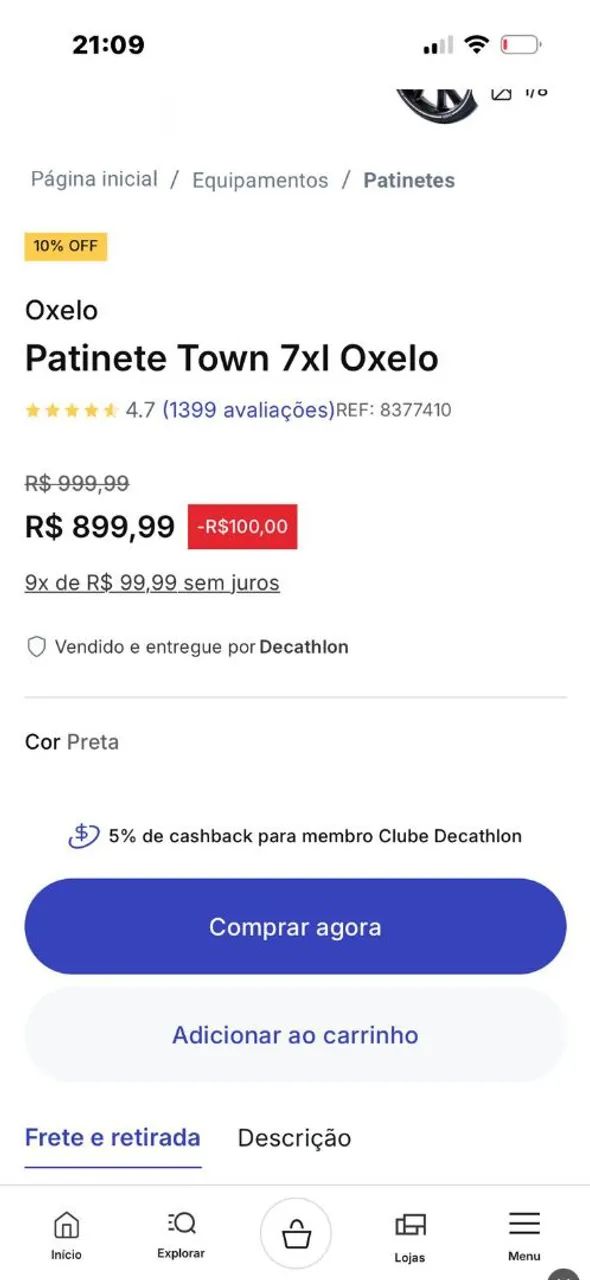 PATINETE  ADULTO NOVO - Foto 2