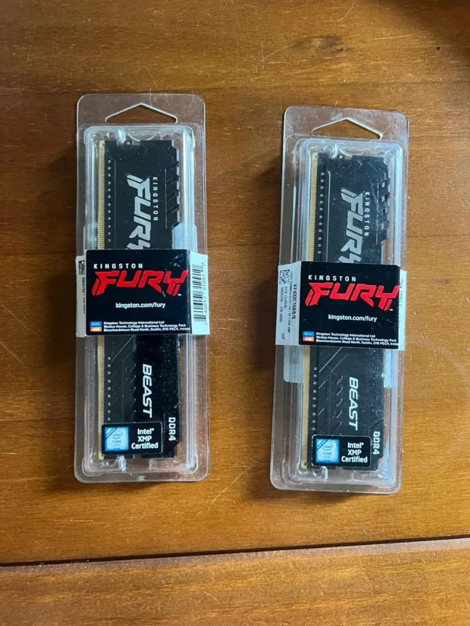 2 pents de memória RAM Kingston Fury Beast, 8GB, 3200MHz, DDR4, CL16, Preto - KF432C16BB/8