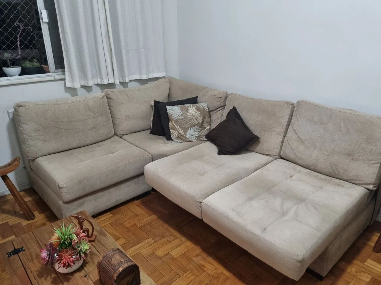 Sofá Modular Fino Slim 2,30m - Perfeito Estado (Reclinavel, Módulos e Almofadas Soltas) - Foto 4