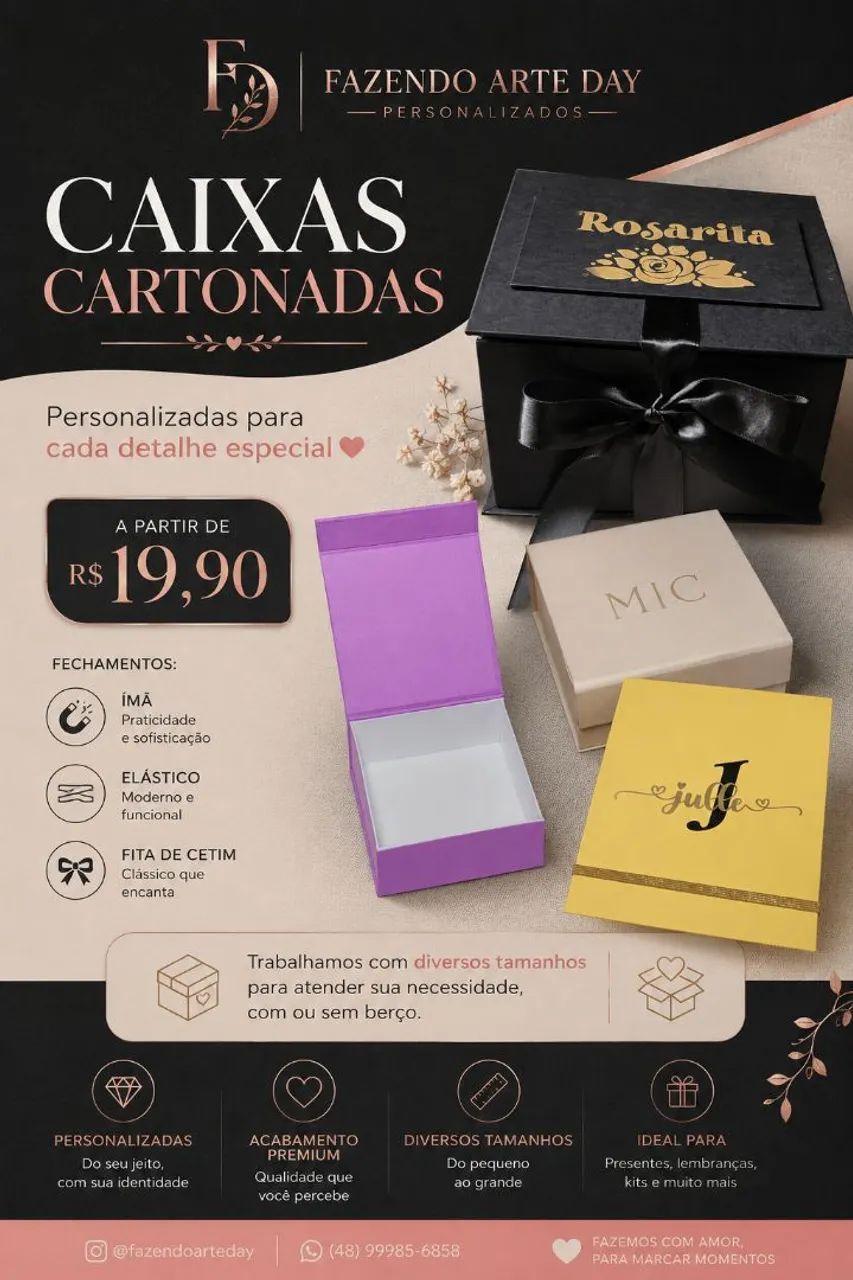 Caixas cartonadas perosnalizadas