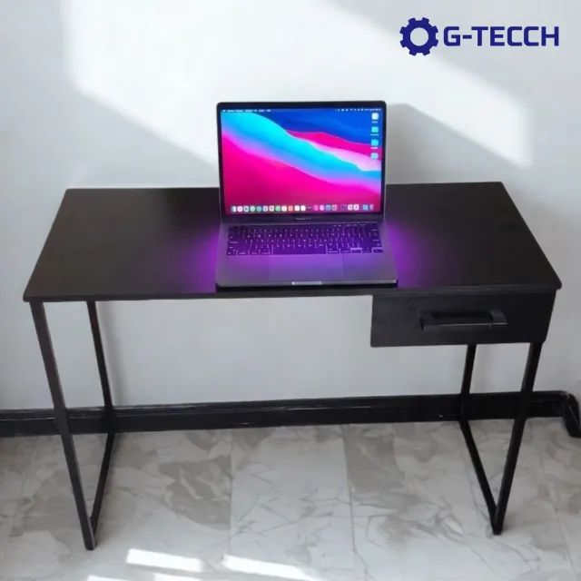 Mesa de Escritório com Gaveta 1M Multiuso Industrial para Computador Notebook de Estudo - Foto 2