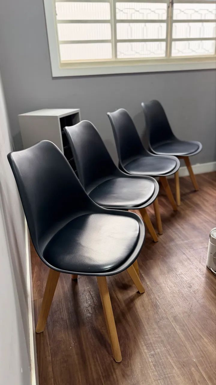 Kit com 4 Cadeira Eames Wood Leda Design