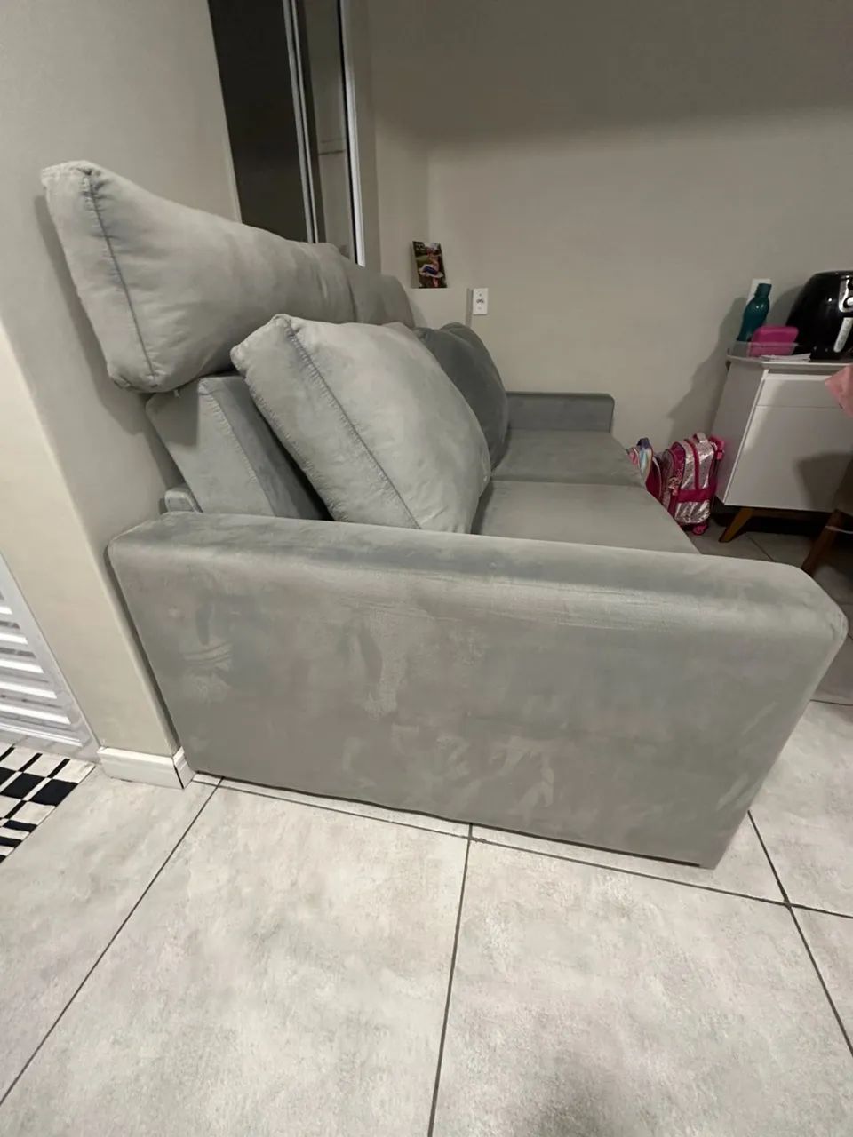 Sofá retrátil reclinável em suede  - Foto 3