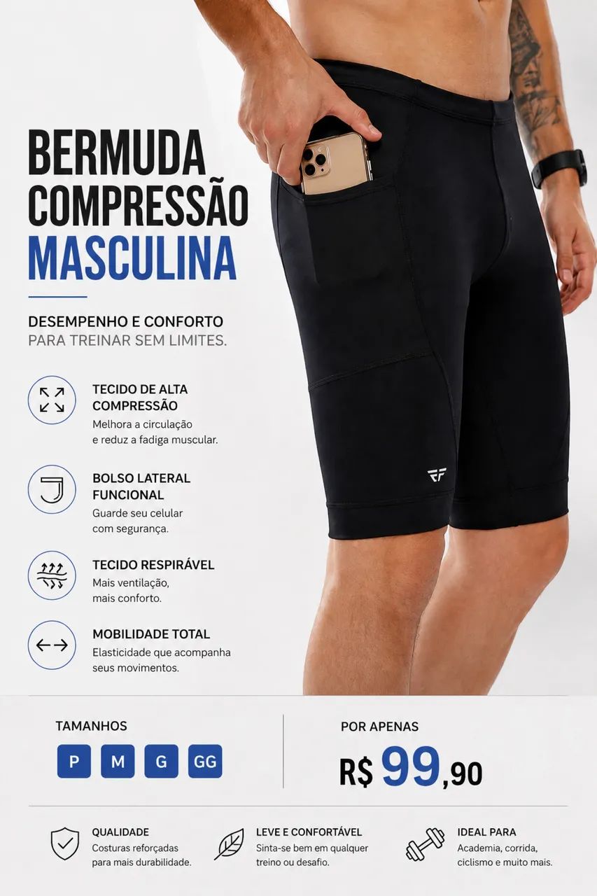Bermuda de compressão corrida 