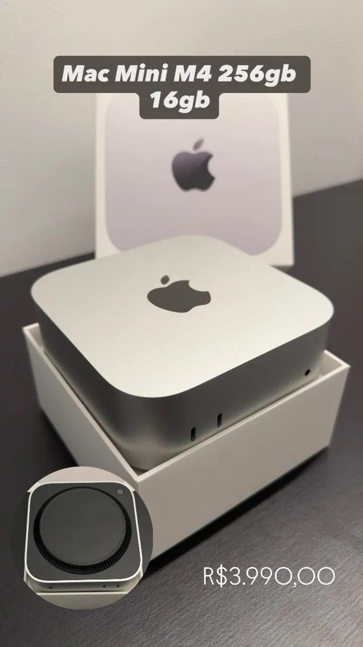 Mac mini 2024 16GB/256GB 美品2025年9月 購入 Mac Mini M4 256gb 16gb - Computadores e Desktops - Bigorrilho