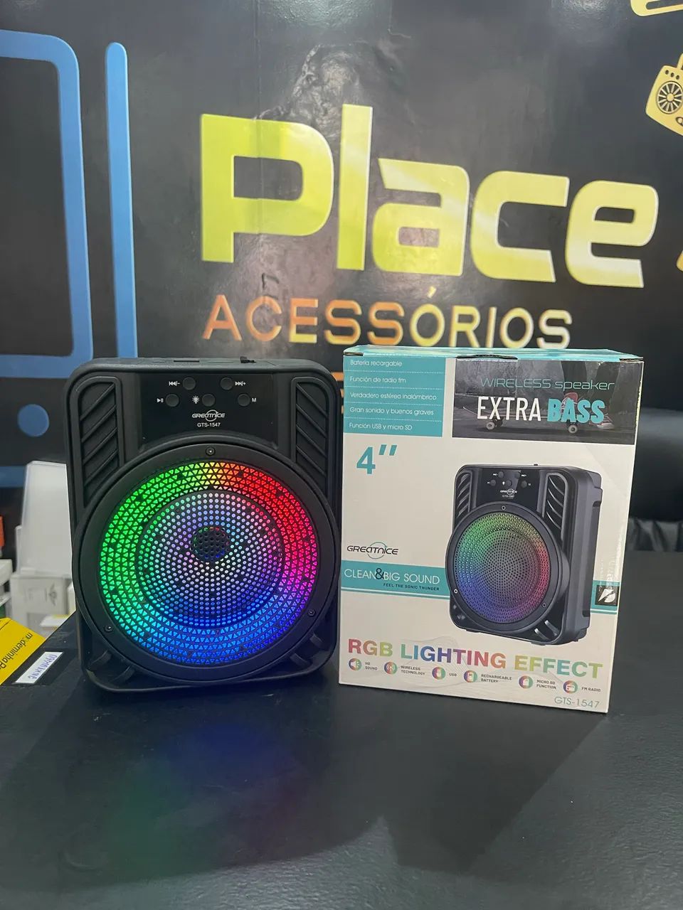 Alto-falante portátil de 3 polegadas, rádio pequeno, luz FM Gts-1545 - Foto 2