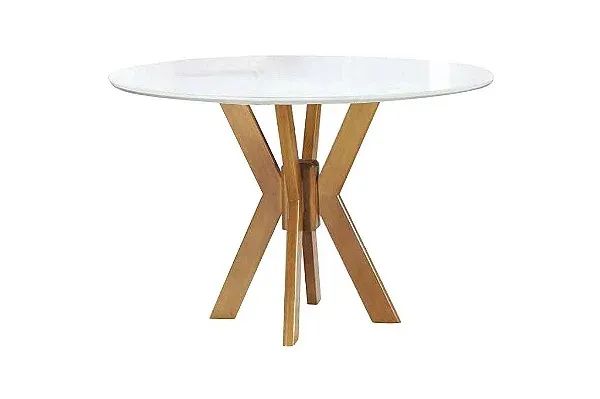 Mesa de Jantar Redonda 100m Base em Madeira Maciça r65