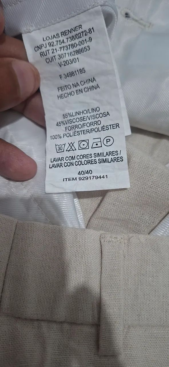 Calça bege em viscolinho - Foto 4
