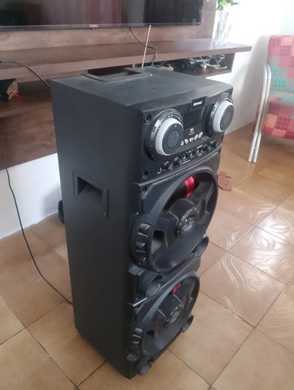 Caixa de som amvox 1000w torre 
