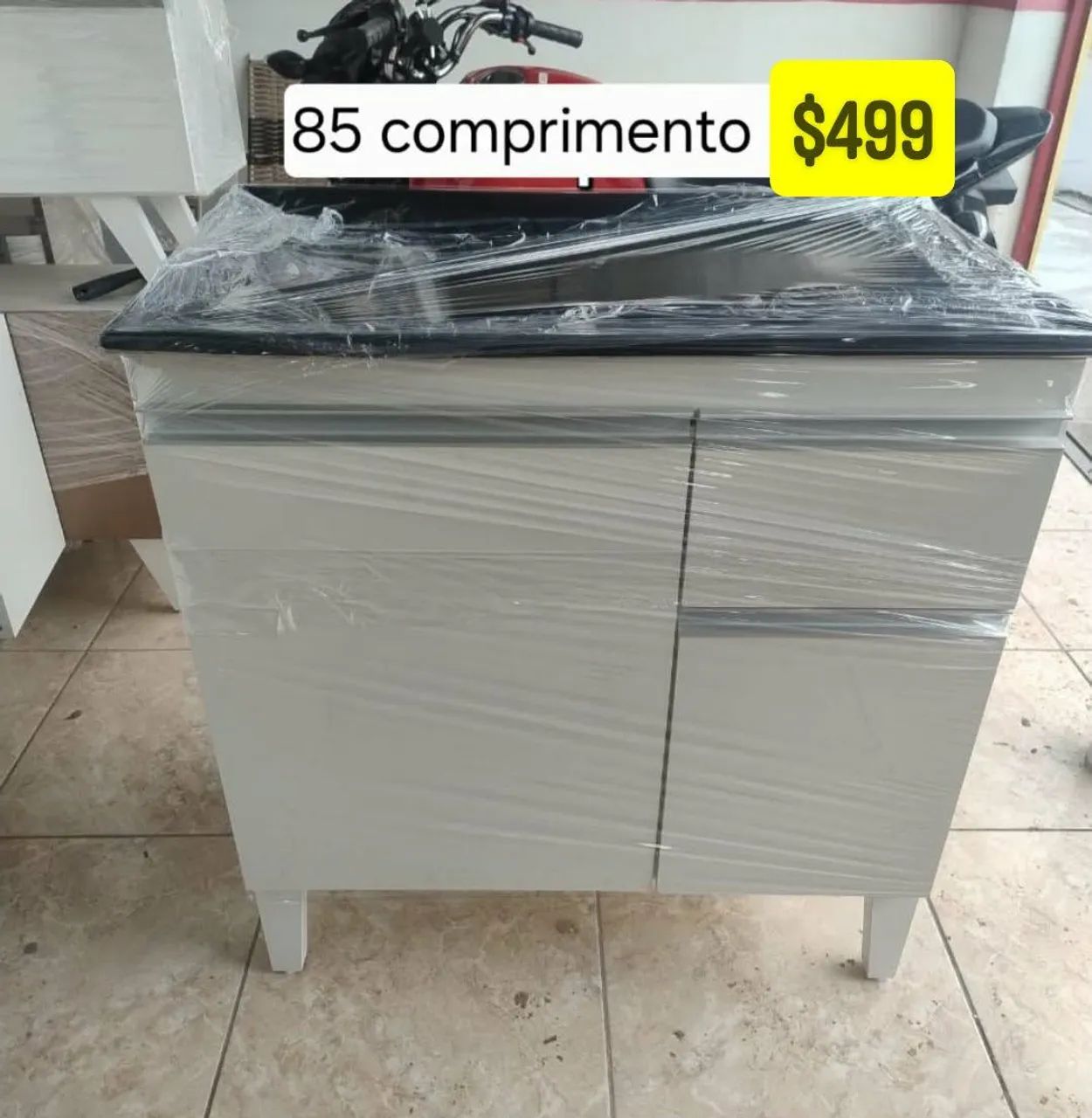 ? BALCÃO COM PIA 85 CM - MODERNO E FUNCIONAL! ? - Foto 4