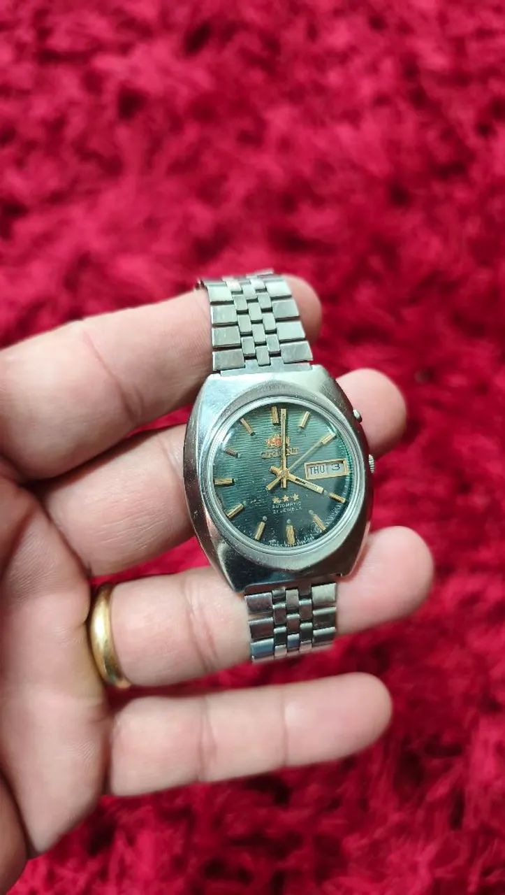 Relógio Orient Automático Vintage Verde Claro Degradê  - Foto 4