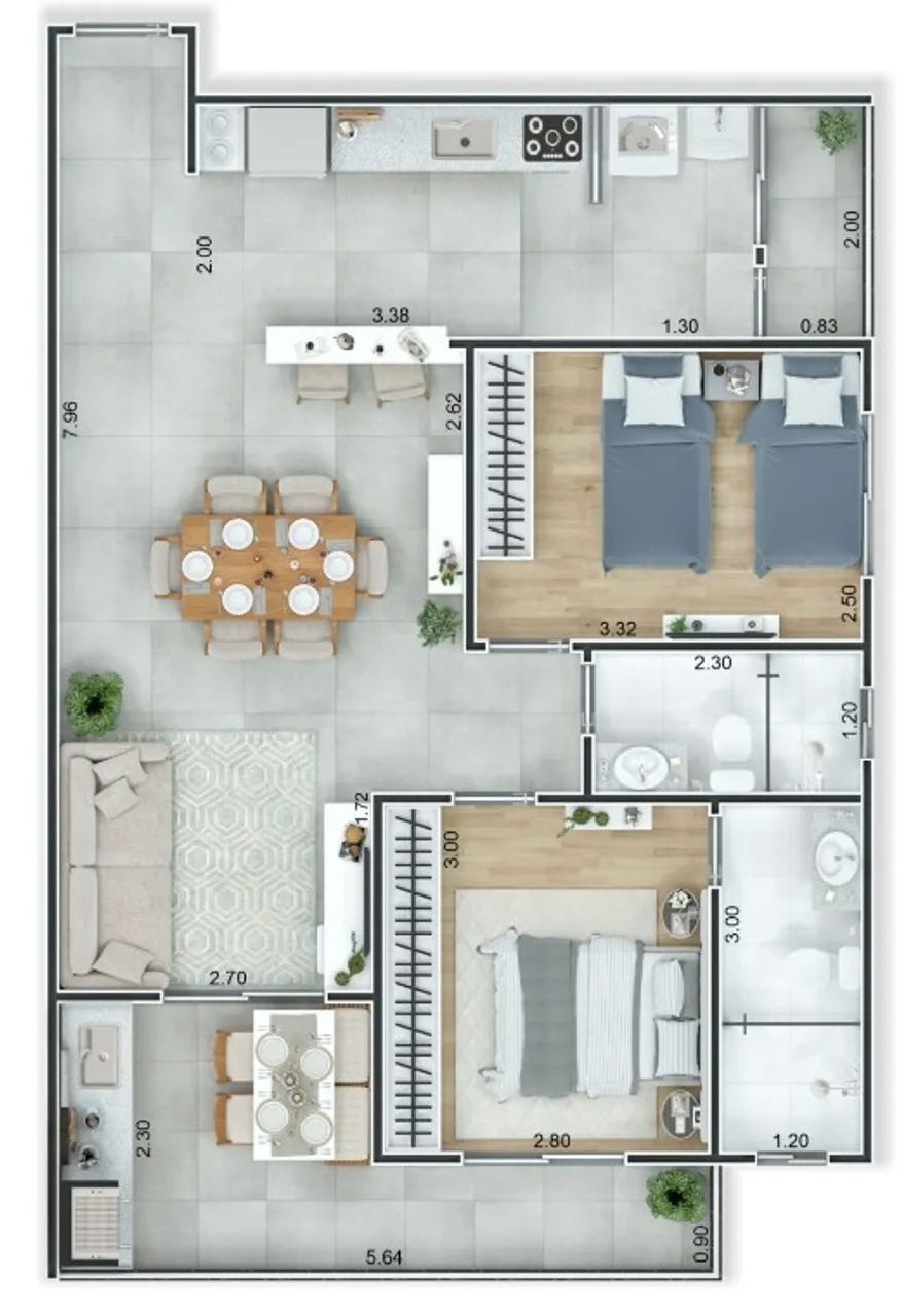 PLANTA 72m²