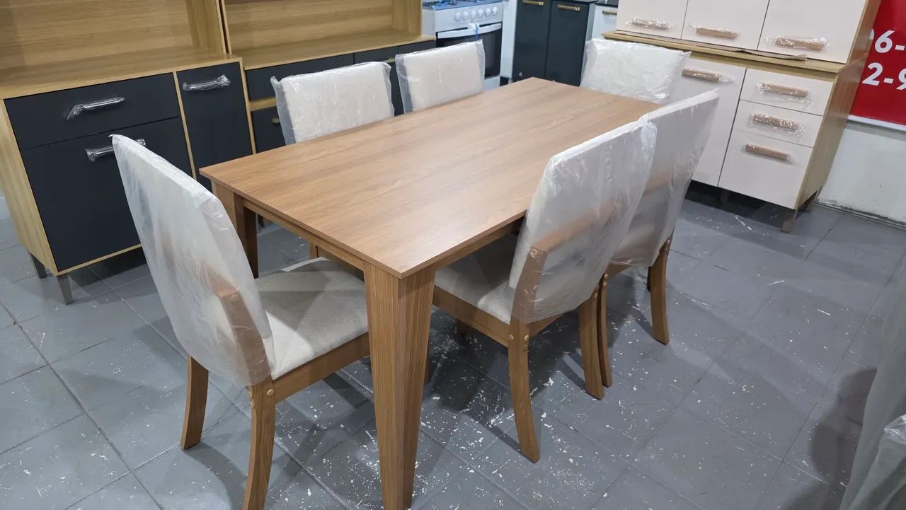 Mesa de 6 cadeiras mdp bem reforçada nova - Foto 2