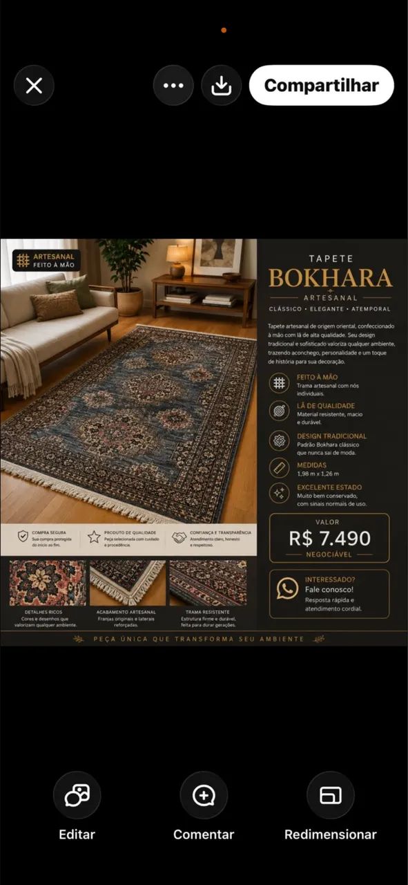 Tapete Bokhra Artesanal