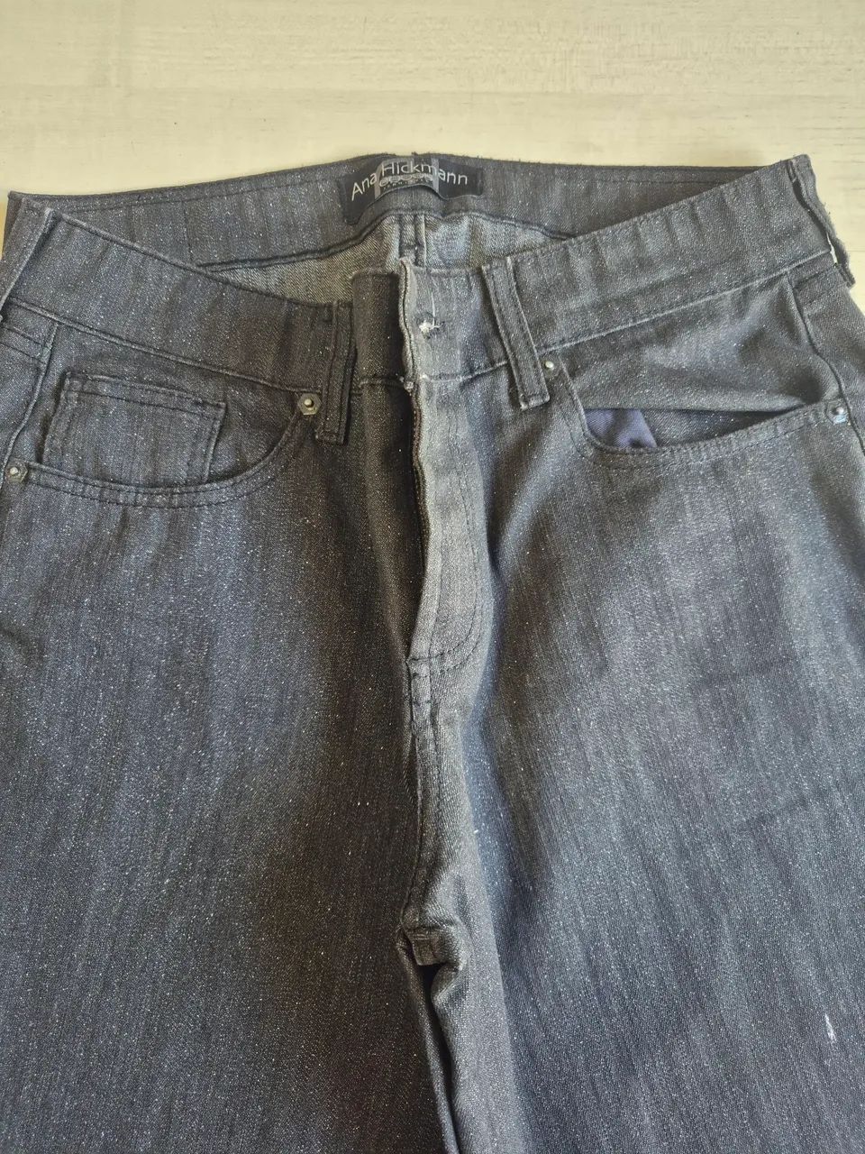 calça jeans ana hickmann preta 42 - Foto 2