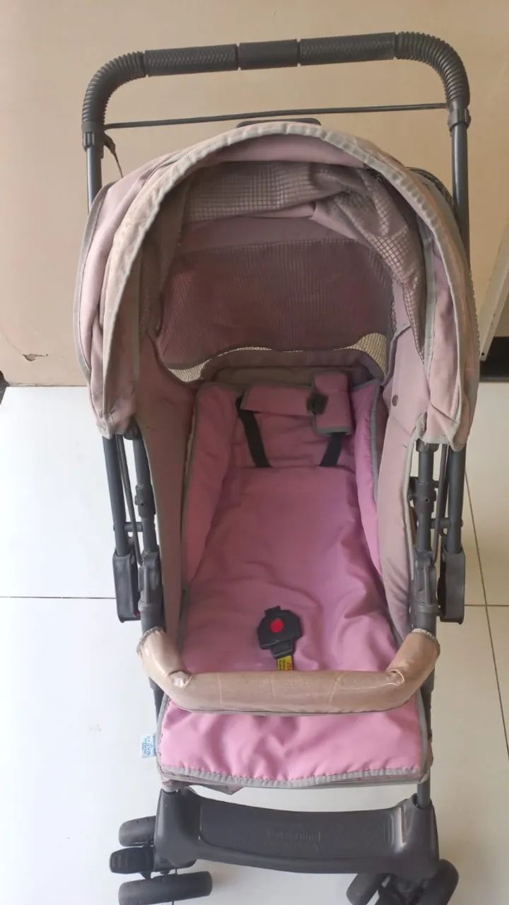 CARRINHO DE BEBE GALZERANO - COR DE ROSA E LILÁS - Foto 5