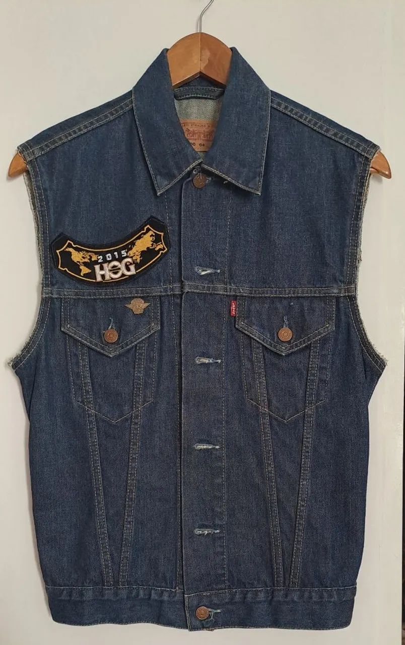 Jaqueta Jeans  customizada HOG Harley Davidson
