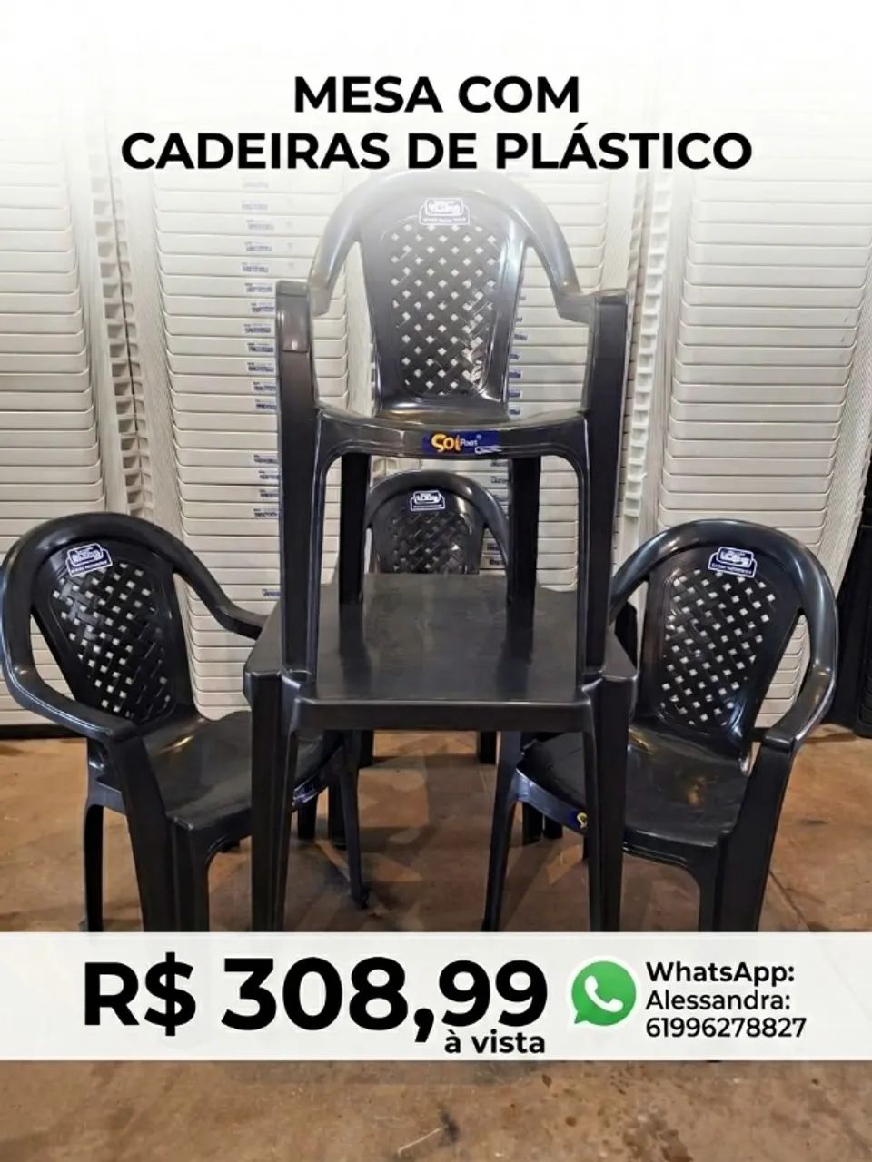 MESA COM POLTRONA DE PLÁSTICO - Foto 2