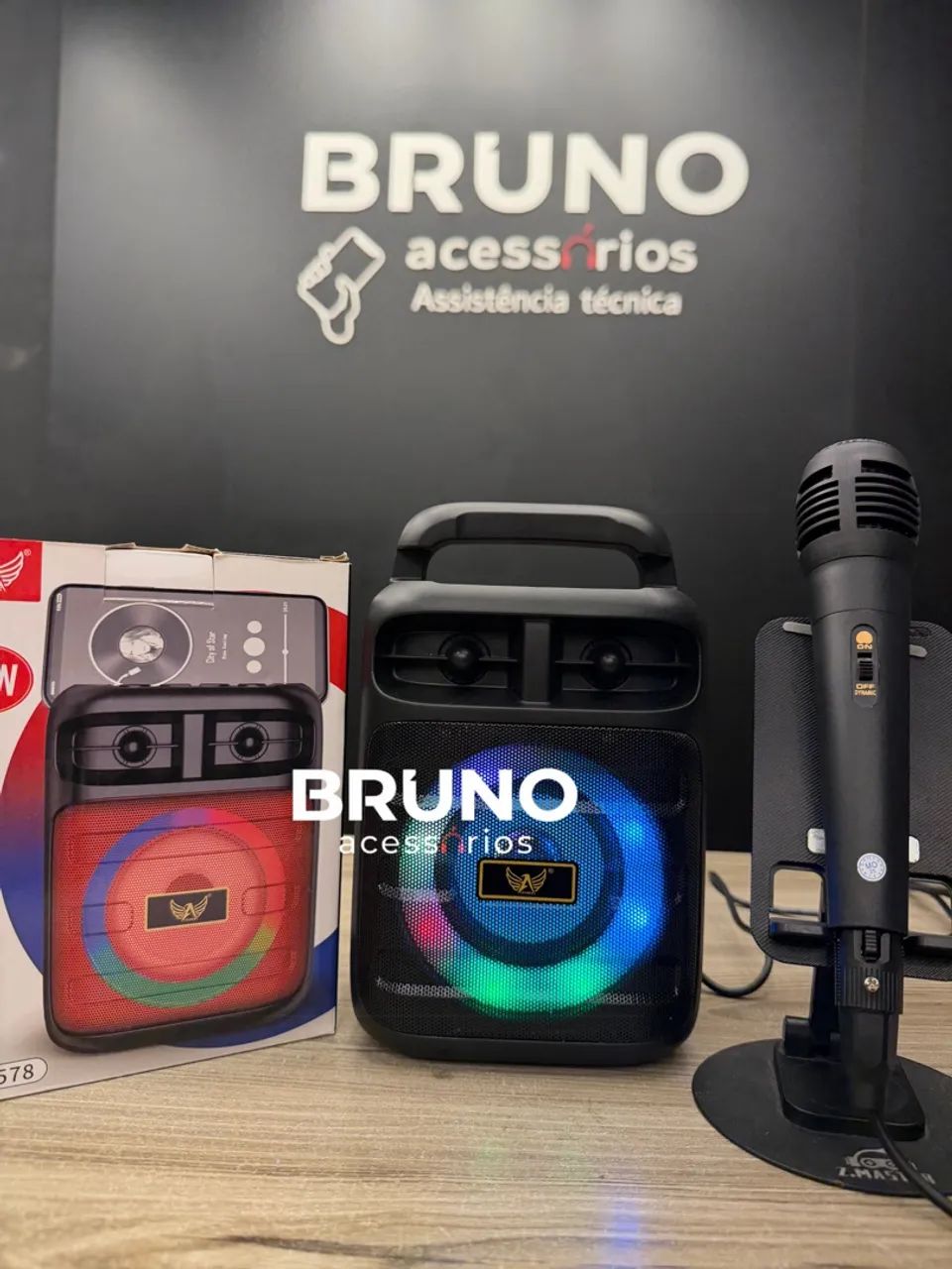 Caixa de som Bluetooth com microfone  - Foto 3