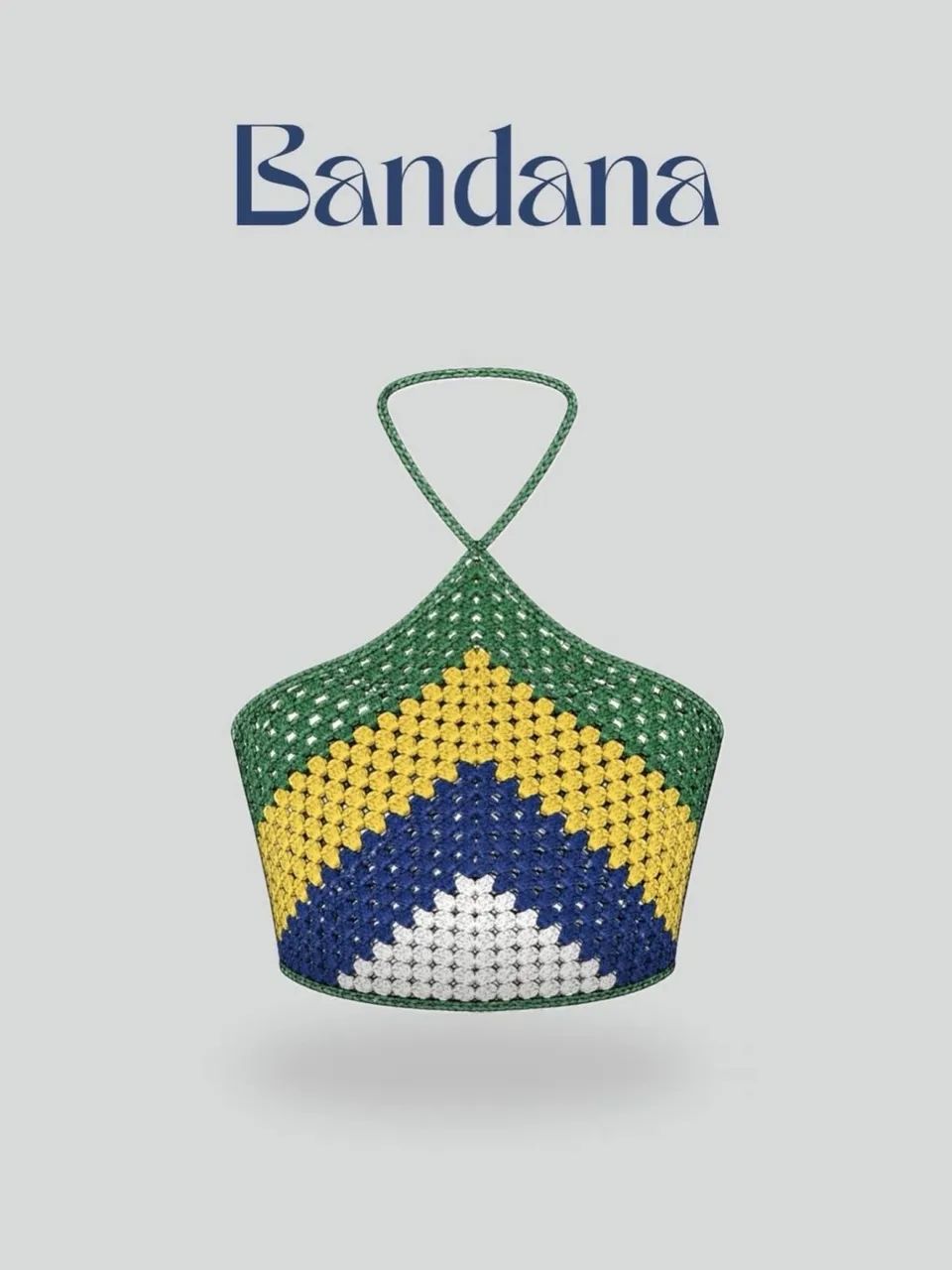 Bandana cropped de crochê Brasil  - Foto 2