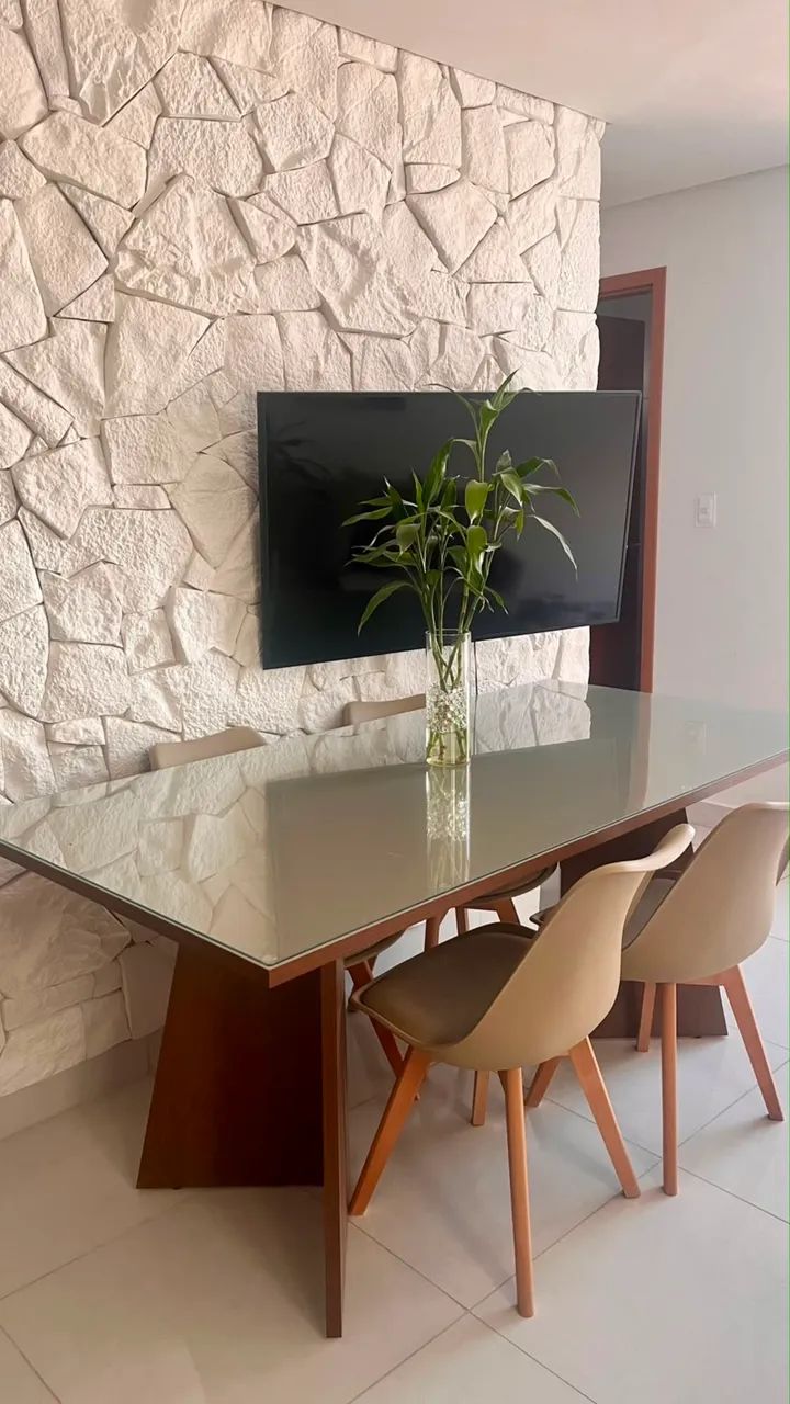 Mesa de vidro para 6 cadeiras 