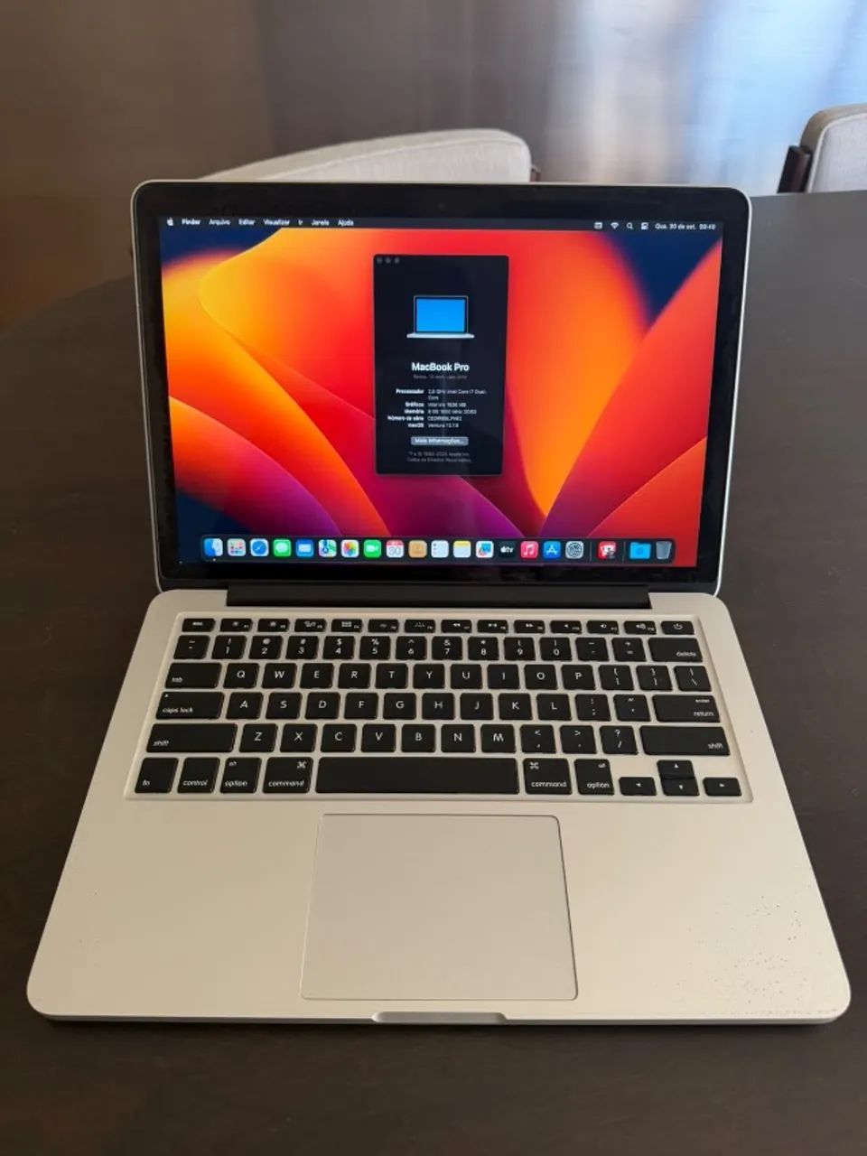 MacBook Pro 2013 - 13inch - Retina - macOS Ventura - Memória 8GB