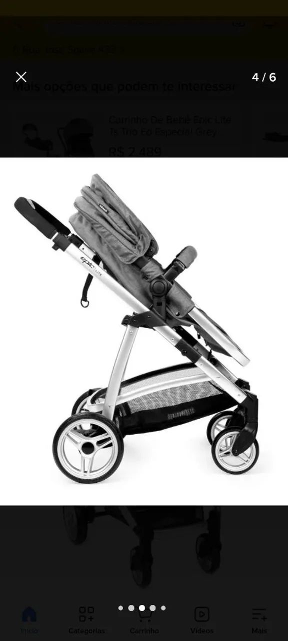 Carrinho de bebê infantil com bebê conforto - Foto 2