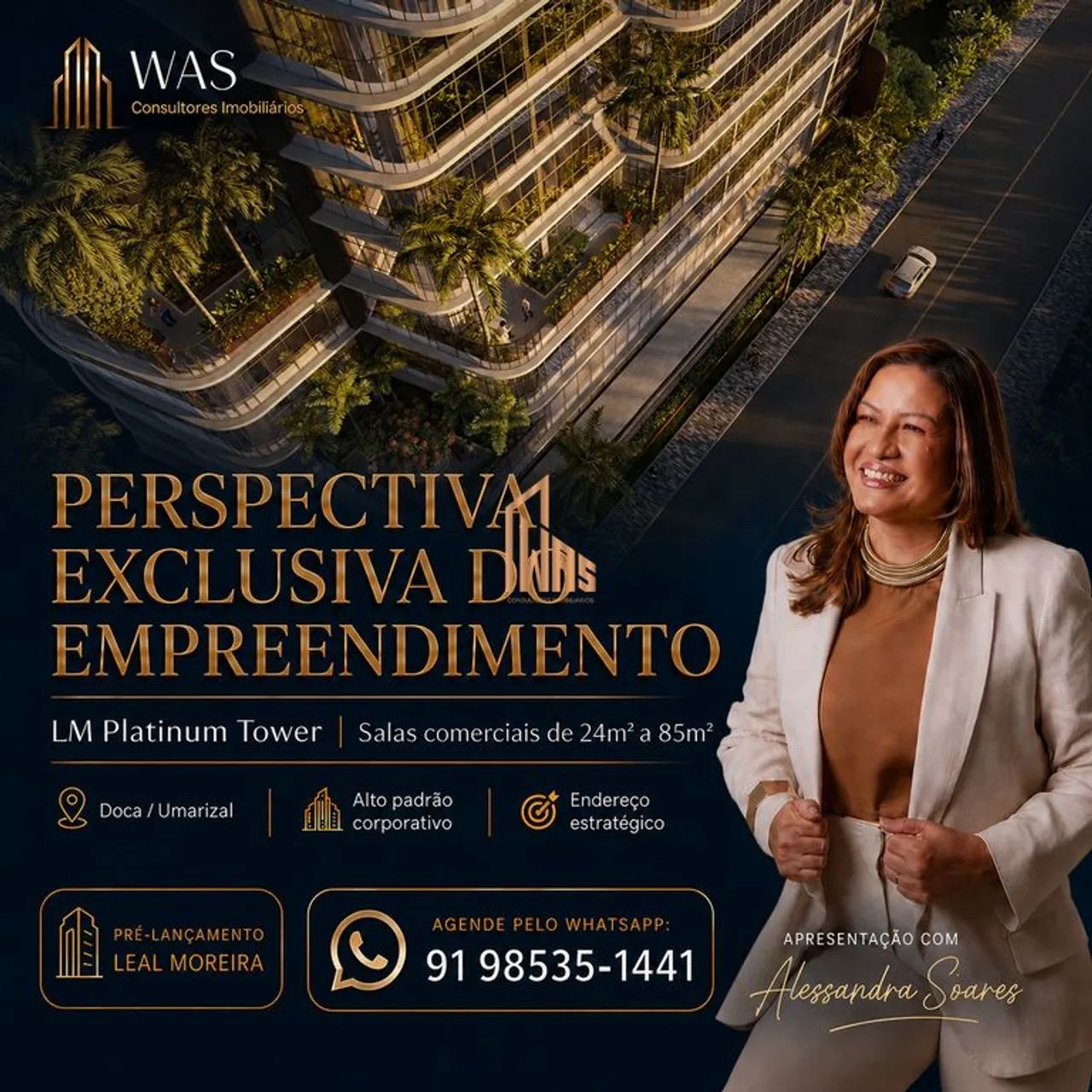 LM Platinum Tower Sala Comercial na Doca, 52m², Umarizal