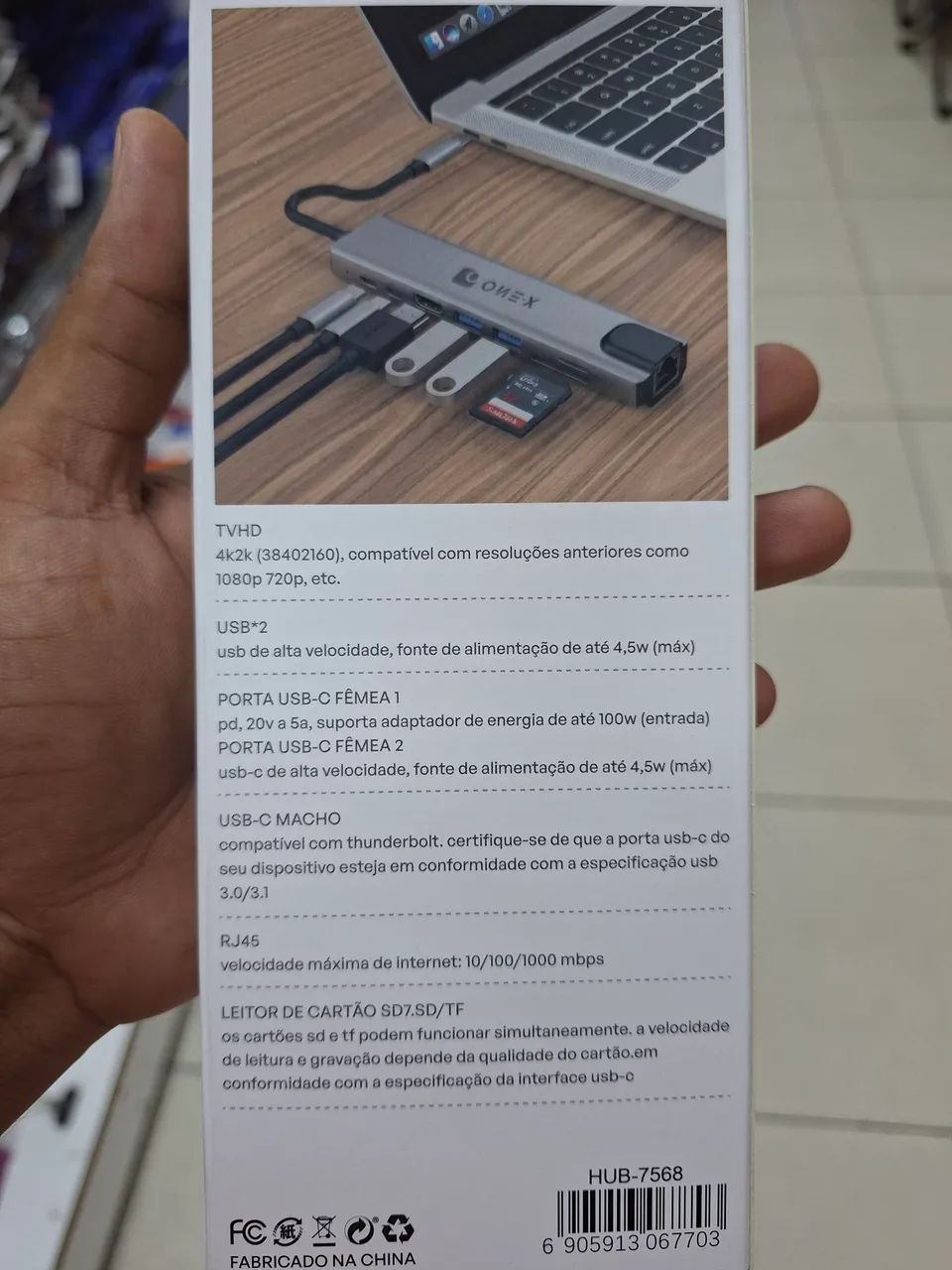 Adaptador Hub USB-C 8 em 1 Hdmi 4k - Foto 2