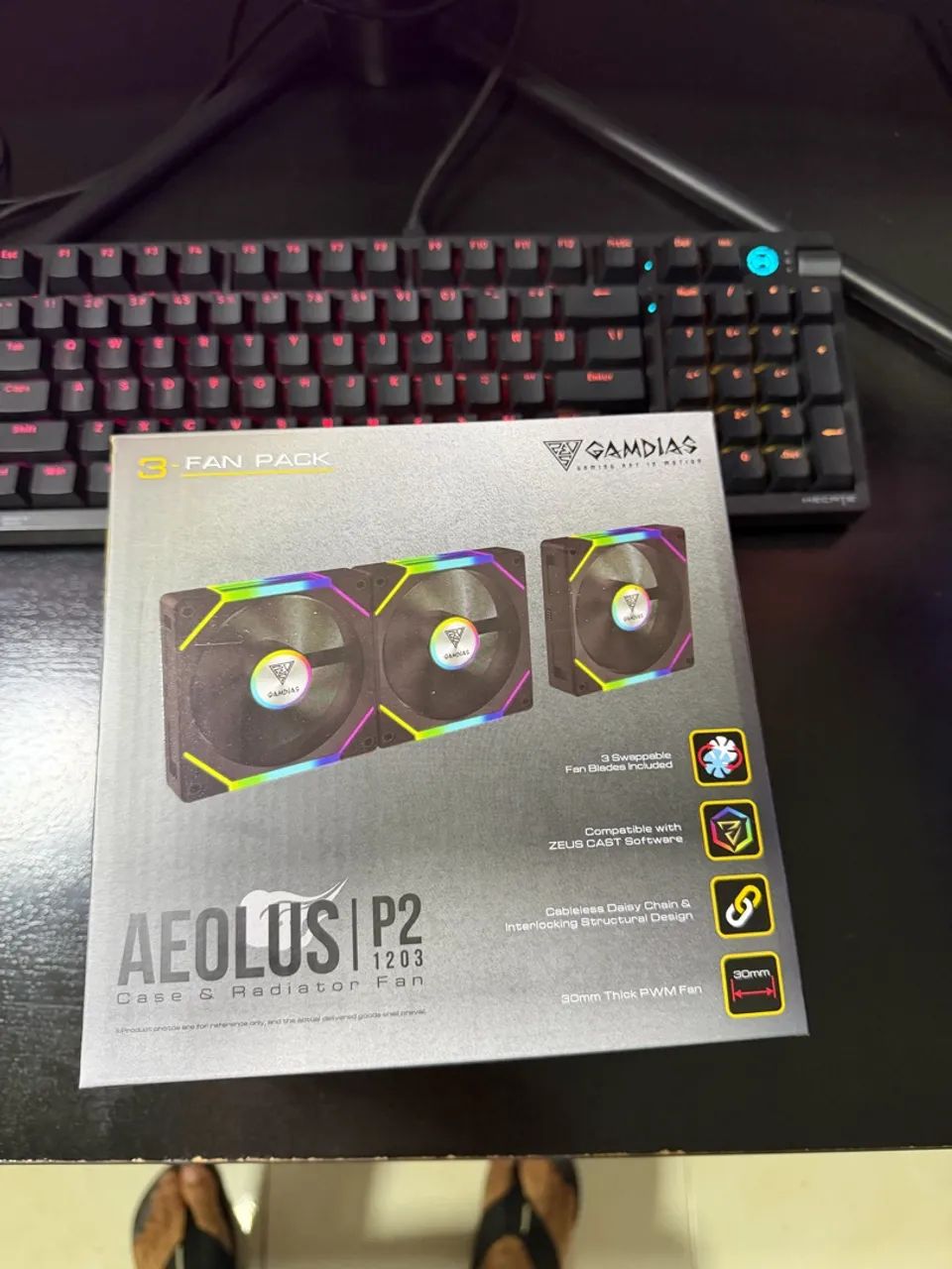 2 ventoinhas GAMDIAS ARGB - Foto 3