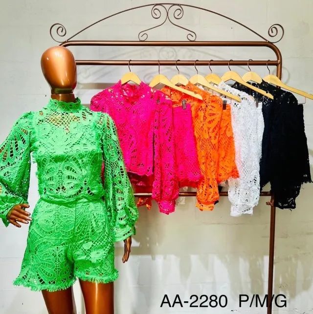 Look Conjunto Feminino de Renda Guipir