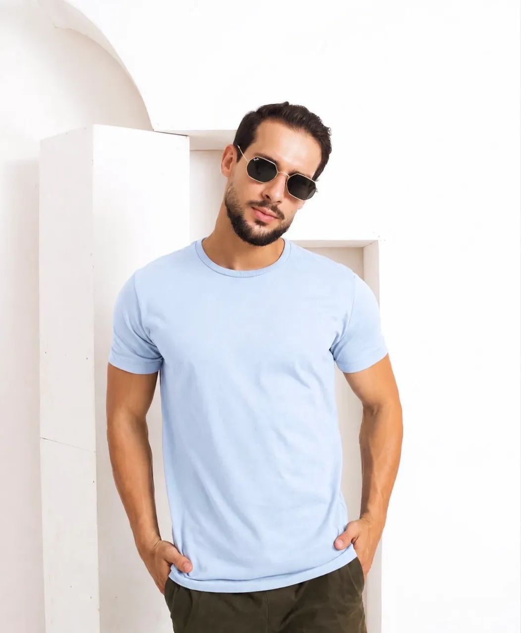 Camisas básicas masculinas algodão acetinado  - Foto 3
