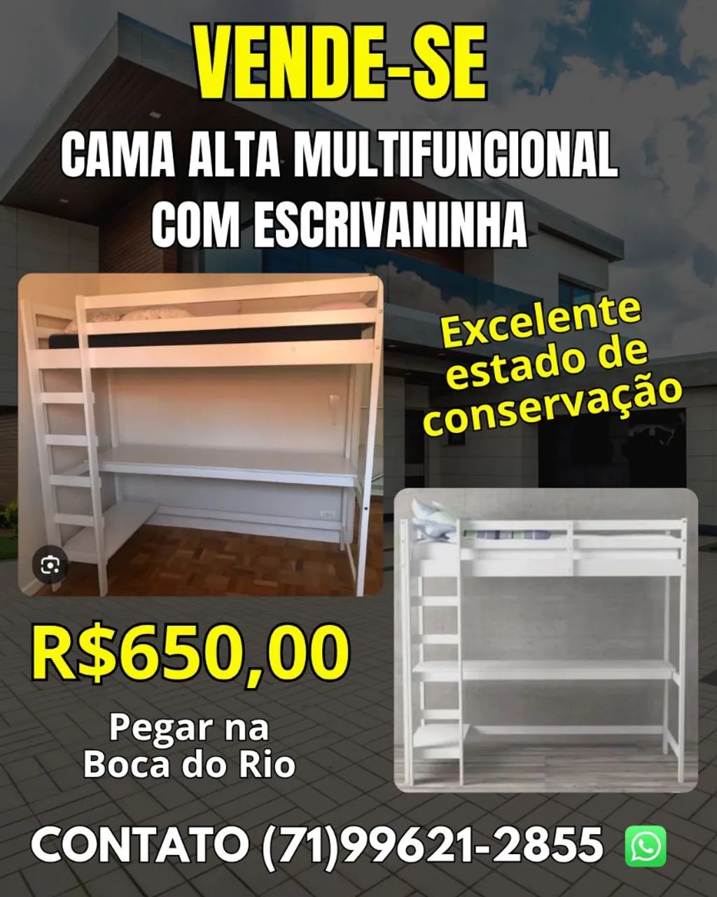 Cama solteiro  com escrivania Baixou 500,00